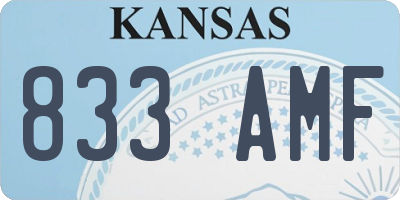 KS license plate 833AMF