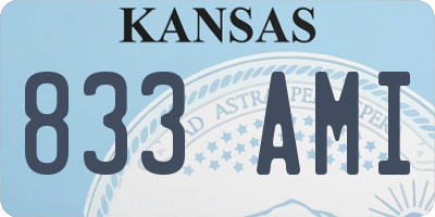 KS license plate 833AMI