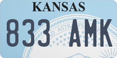 KS license plate 833AMK
