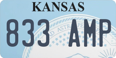 KS license plate 833AMP