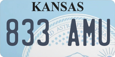 KS license plate 833AMU
