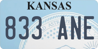 KS license plate 833ANE