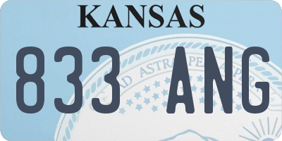 KS license plate 833ANG