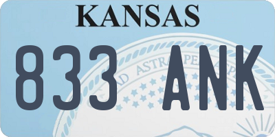 KS license plate 833ANK