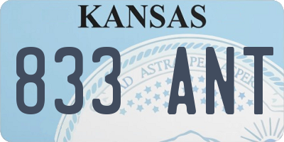 KS license plate 833ANT