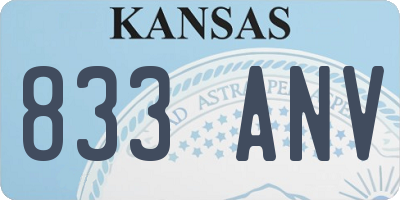 KS license plate 833ANV
