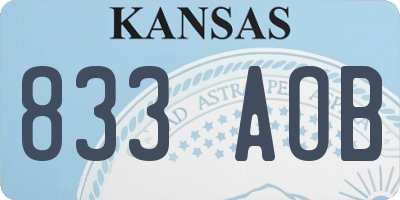 KS license plate 833AOB