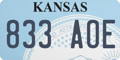 KS license plate 833AOE