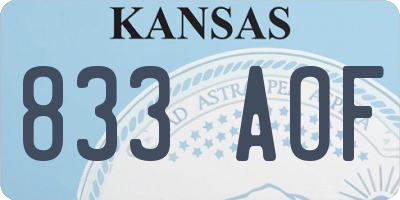 KS license plate 833AOF