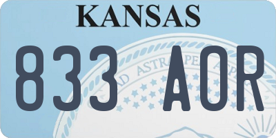 KS license plate 833AOR