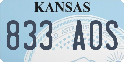 KS license plate 833AOS