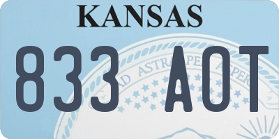KS license plate 833AOT