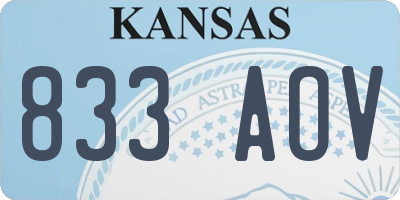 KS license plate 833AOV