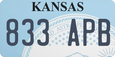 KS license plate 833APB