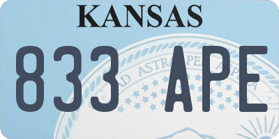 KS license plate 833APE