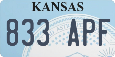 KS license plate 833APF