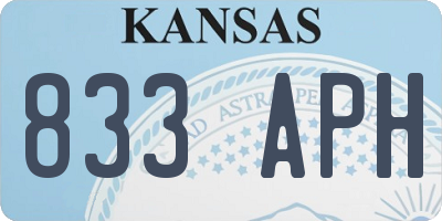 KS license plate 833APH