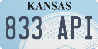 KS license plate 833API