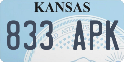 KS license plate 833APK