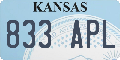 KS license plate 833APL