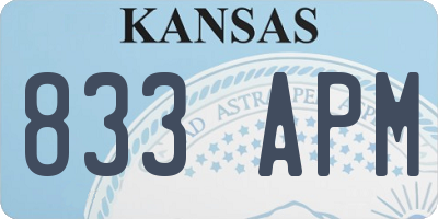KS license plate 833APM