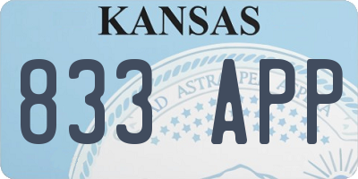 KS license plate 833APP