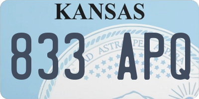 KS license plate 833APQ