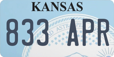 KS license plate 833APR