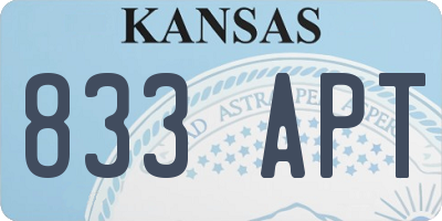 KS license plate 833APT