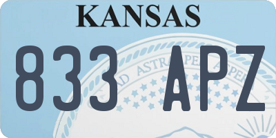 KS license plate 833APZ