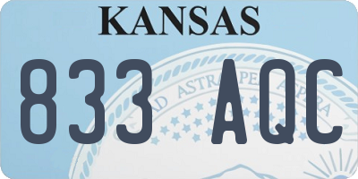 KS license plate 833AQC
