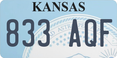 KS license plate 833AQF