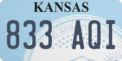 KS license plate 833AQI