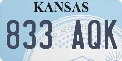 KS license plate 833AQK