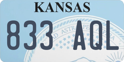 KS license plate 833AQL
