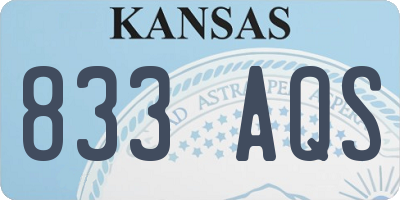 KS license plate 833AQS