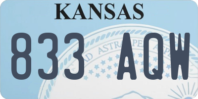 KS license plate 833AQW