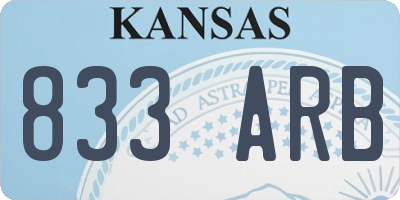 KS license plate 833ARB