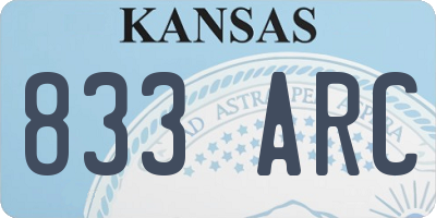 KS license plate 833ARC