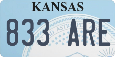 KS license plate 833ARE