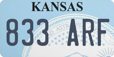 KS license plate 833ARF