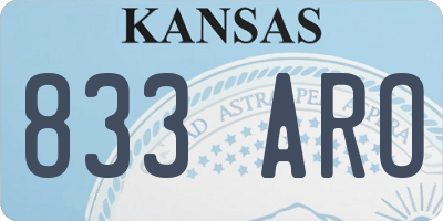KS license plate 833ARO