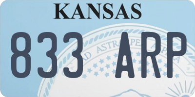 KS license plate 833ARP