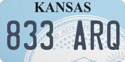 KS license plate 833ARQ