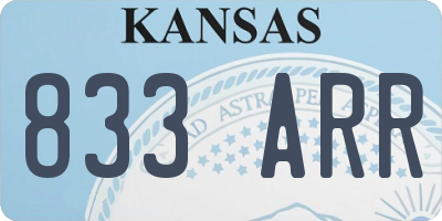 KS license plate 833ARR