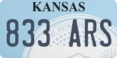 KS license plate 833ARS