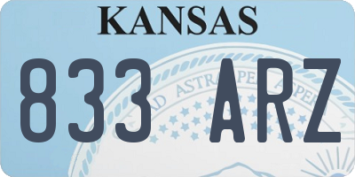 KS license plate 833ARZ