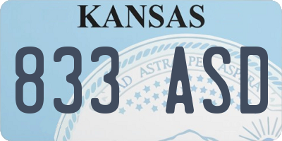 KS license plate 833ASD