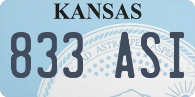 KS license plate 833ASI