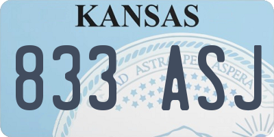 KS license plate 833ASJ